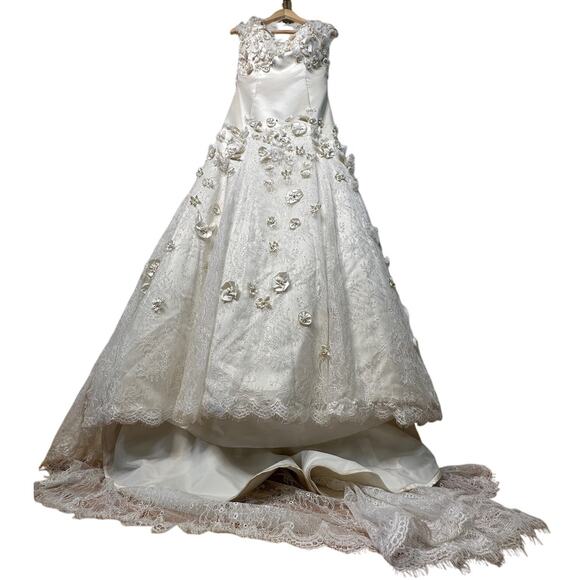 Wtoo Brides by Vanessa Watters Size 4 Wedding Dress Queen Ann Keyhole Back Ivory - Picture 10 of 16